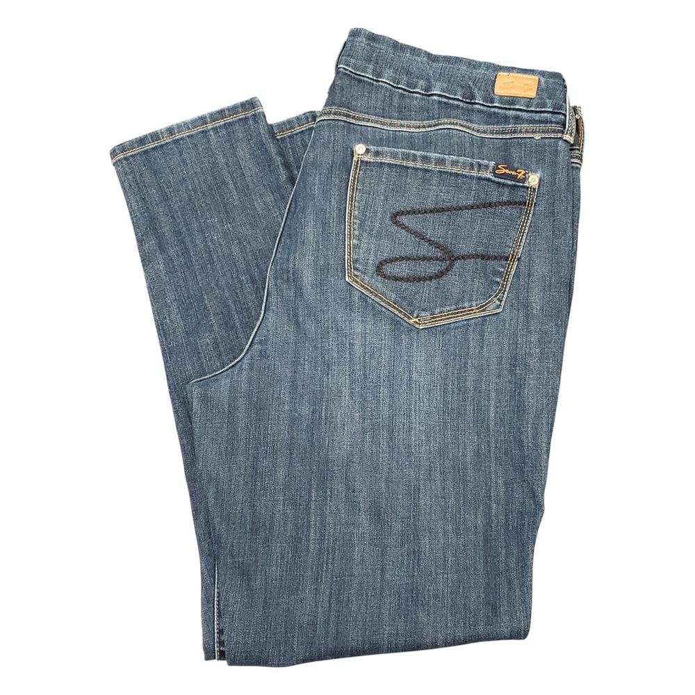 Women's Seven 7 High Rise Skinny Jeans in Blue, Size 16
